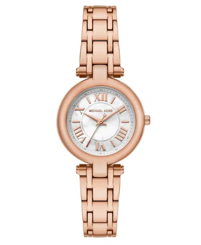 Michael Kors Women's Laney Three-hand Rose Gold-tone Stainless Steel Watch, 30mm