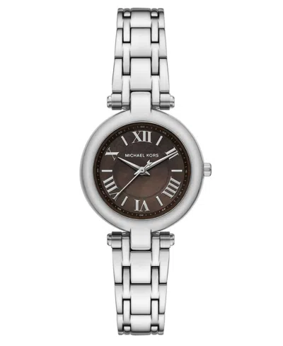 Michael Kors Women's Laney Three-hand Silver-tone Stainless Steel Watch, 30mm