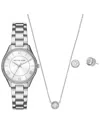 Michael Kors Lauryn 33mm Watch Set In Silver-tone