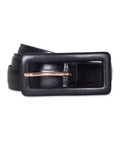 Michael Kors Women's Leather Covered Buckle Belt In Black