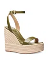 Michael Kors Women's Leighton Espadrille Wedge Sandals In Safari Green