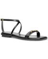 Michael Kors Lena Flat Leather Sandal Black Color