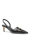 Michael Kors Lena Slingback In Black Leather In Black