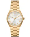 Michael Kors Women's Lennox Quartz Three-hand Gold-tone Stainless Steel Watch 37mm In Gold-tone