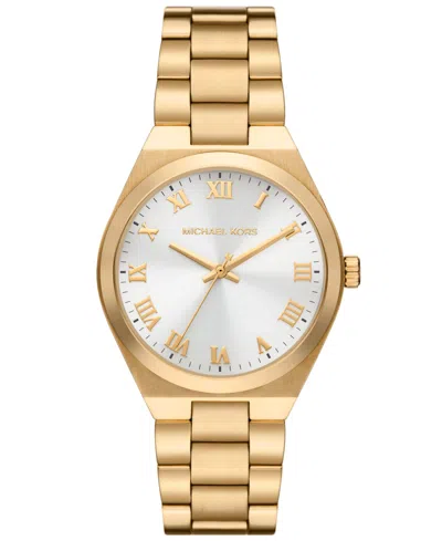 Michael Kors Women's Lennox Quartz Three-hand Gold-tone Stainless Steel Watch 37mm
