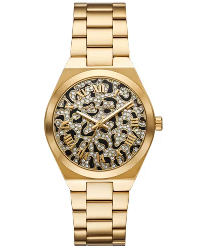 Michael Kors Women's Lennox Three-hand Gold-tone Stainless Steel Watch 37mm
