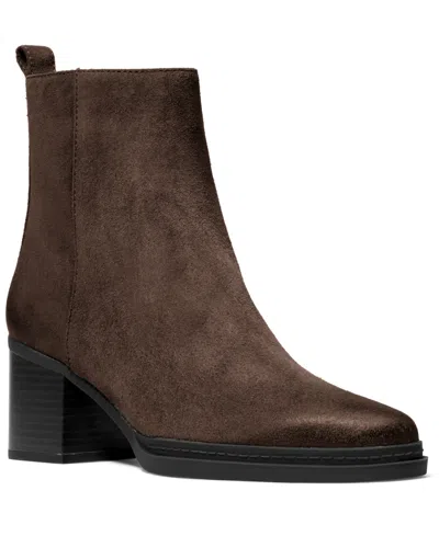 Michael Kors Women's Lex Stacked Heel Booties In Brown