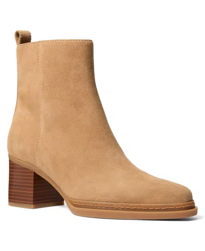 Michael Kors Women's Lex Stacked Heel Booties In Brown