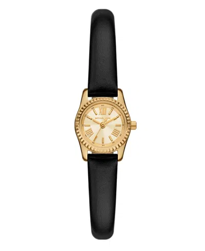 Michael Kors Women's Lexington Black Leather Watch, 19mm