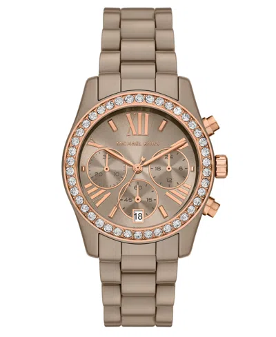 Michael Kors Women's Lexington Chronograph Mink Ceramic Watch, 38mm In Brown
