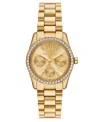 Michael Kors Women's Lexington Multifunction Gold-tone Stainless Steel Watch, 34mm In Gold