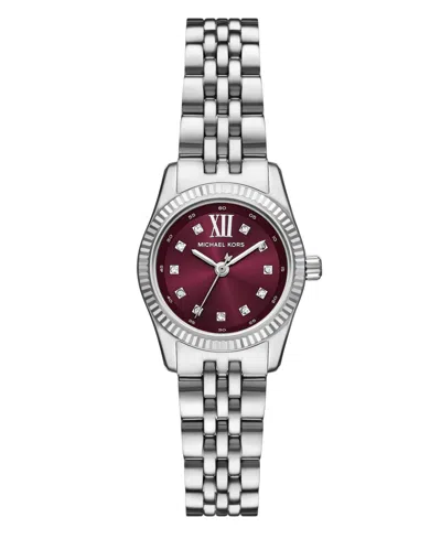 Michael Kors Women's Lexington Three-hand Stainless Steel Watch, 26mm In Metallic