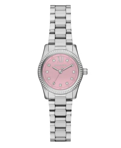 Michael Kors Women's Lexington Three-hand Stainless Steel Watch, 26mm In Silver