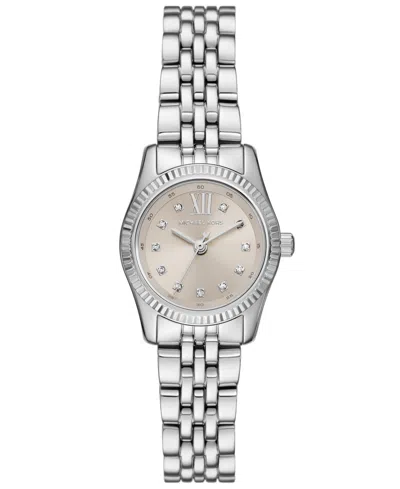 Michael Kors Women's Lexington Three-hand Stainless Steel Watch 26mm In Silver-tone