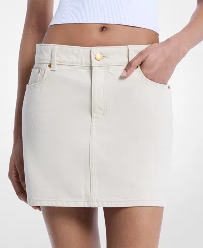 Michael Kors Women's Logo Denim Mini Skirt In Neutral
