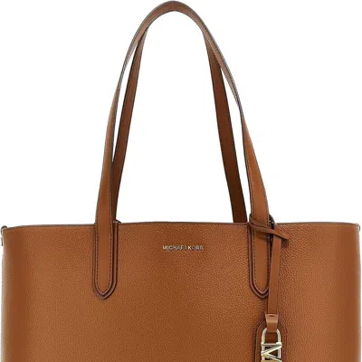 Michael Kors Women's Luggage Camel Eliza Extra Large East/west Reversible Tote Handbag In Brown