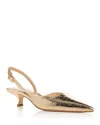 Michael Kors Women's Luna Slingback Kitten Heel Pumps In Pale Gold