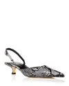 Michael Kors Women's Luna Slingback Kitten Heel Pumps In Quarry Grey