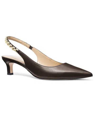 Michael Kors Women's Marcia Kitten Slingback Pumps In Brown