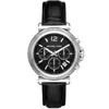 Michael Kors Oversized Maren Silver-tone And Crocodile Embossed Leather Watch In Black