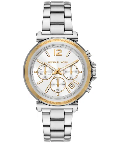 Michael Kors Women's Maren Chronograph Stainless Steel Watch 40mm In Silver
