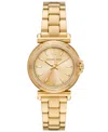 Michael Kors Women's Maren Three-hand Gold-tone Stainless Steel Watch 33mm In Gold-tone