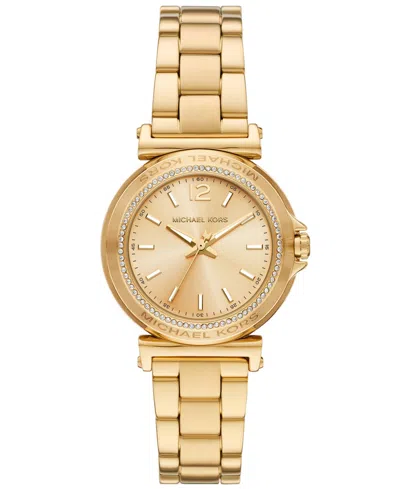 Michael Kors Women's Maren Three-hand Gold-tone Stainless Steel Watch 33mm