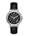Michael Kors Oversized Maren Silver-tone And Crocodile Embossed Leather Watch