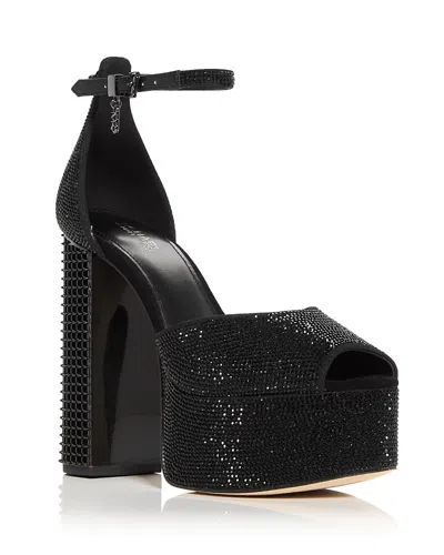 Michael Kors Women's Maxine Embellished Platform Sandals In Black