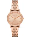 Michael Kors Women's Melissa Rose Gold-tone Stainless Steel Bracelet Watch 35mm In Rose Gold
