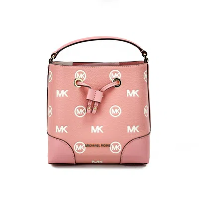 Michael Kors Women's Mercer Embossed Drawstring Bucket Messenger Bag Small In Primrose In Pink