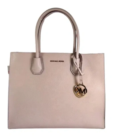 Michael Kors Women's Mercer Pebbled Leather Satchel Bag In Powder Blush