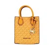Michael Kors Women's Mercer Xs Pvc North South Shopper Crossbody Bag In Honeycomb Gold In Multi