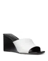 Michael Kors Merriam Leather Wedge Sandal In Optic White