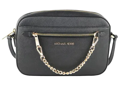 Pre-owned Michael Kors Women's  Jet Set Chain Crossbody Bag Large In Black/gold
