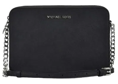 Pre-owned Michael Kors Women's  Jet Set East West Crossbody Bag Large In Black
