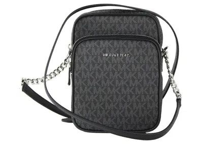 Pre-owned Michael Kors Women's  Jet Set North South Crossbody Bag Medium In Black