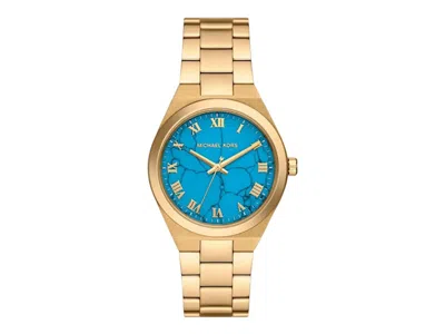 Pre-owned Michael Kors Women's  Lennox Threehand Mk7460 Watch In Stainless Steel In Silver