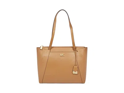 Pre-owned Michael Kors Women's  Maddie Medium Crossgrain Leather Tote In Brown