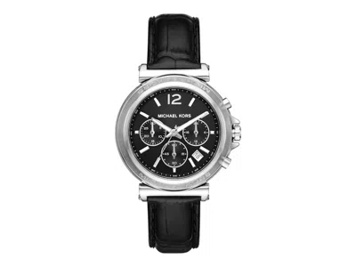 Pre-owned Michael Kors Women's  Oversized Maren Crocodile Mk7499 Watch In Stainless Steel In Silver