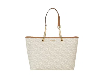 Pre-owned Michael Kors Women's  Signature Medium Function Tote In Vanilla In White
