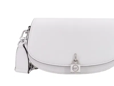 Michael Kors Women's Mila Medium Leather East West Sling Messenger In White