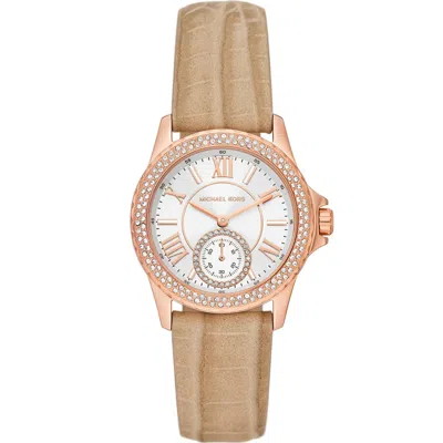 Michael Kors Women's Mini Everest White Dial Watch In Gold