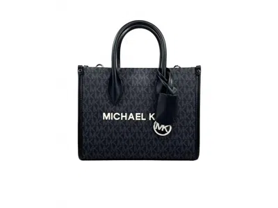 Michael Kors Women's Mirella Signature Top Zip Tote Bag Small In Black