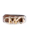 Michael Kors Reversible Logo Leather Belt In Brown