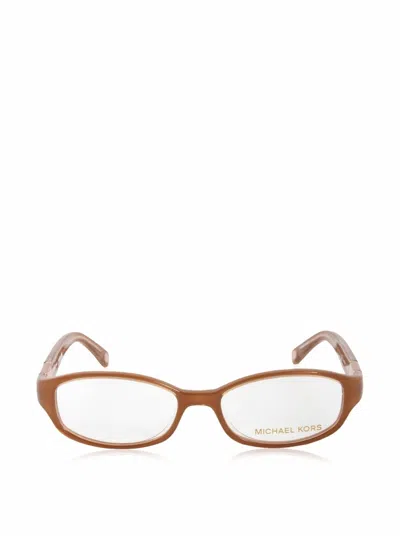 Michael Kors Women's Mk841 Oval Eyeglasses In Tan In Brown