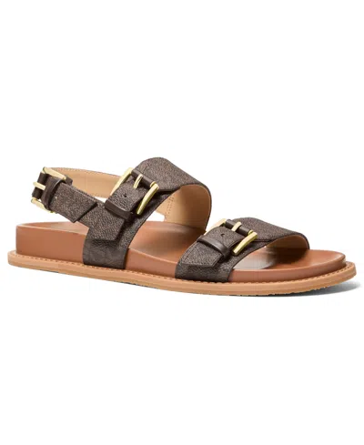 Michael Kors Women's Nia Footbed Flat Sandals In Brown