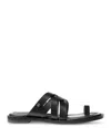 Michael Kors Nora Leather Sandal In Black