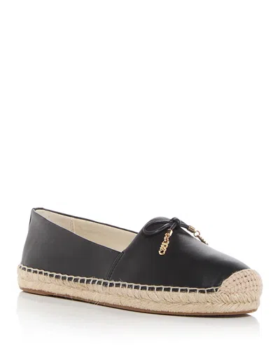 Michael Kors Nori Leather Espadrilles In Black