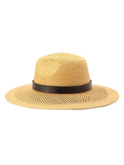 Michael Kors Women's Open Weave Straw Fedora In Neutral